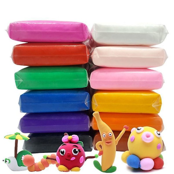 36/24/12 Färgset Lätt Mjuk Lera DIY Leksaker Barn Pedagogisk Plastilina Säker Färgglad Lätt Lerleksaker 12 Färger