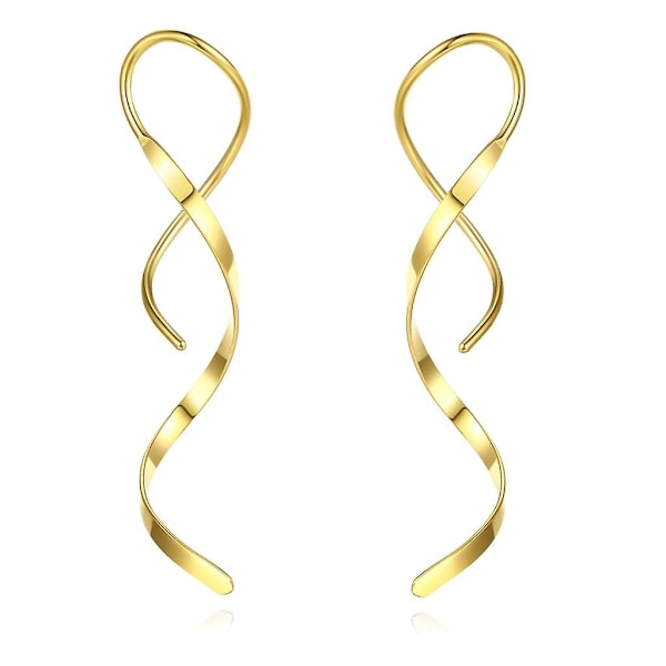 Spiral Tassel Øreringe Lange Øreringe Spiral Øre Line Spiral Øreringe[HK] Gold