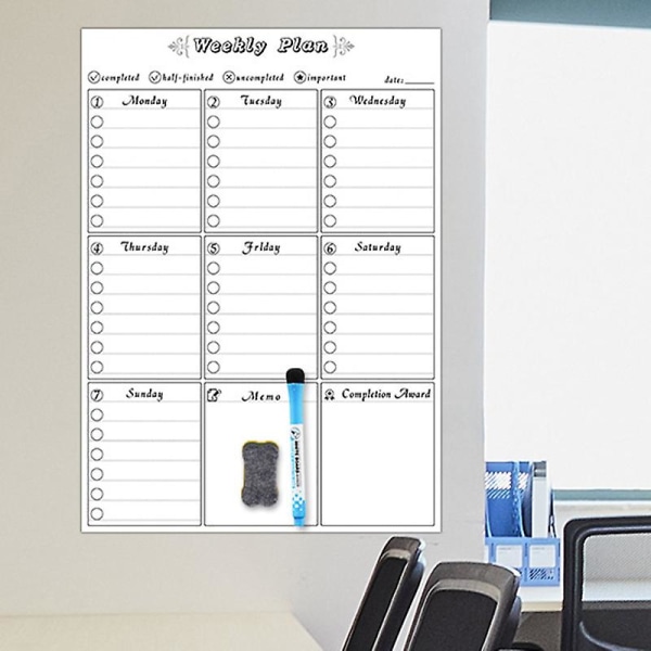Sletbar Kalender Til Køleskab Magnetisk Hvidtavle Kalendere Månedlig/ugentlig Planlægger[HkkK] B