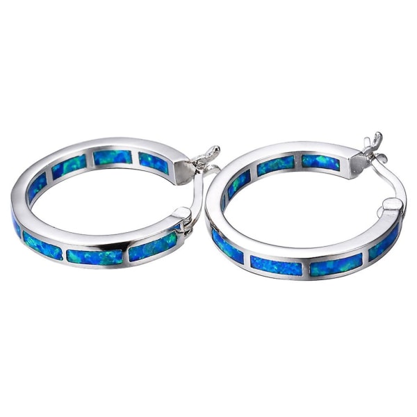 Skinnende minimalistisk blå opal øreringe Simple farvematchende nitter til kvinder