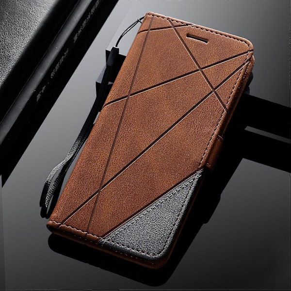 Fodral för Samsung Galaxy A22 5G Läder Magnetiskt Foliofodral med Korthållare Kompatibelt med Samsung Galaxy A22 5G[HK] Brown