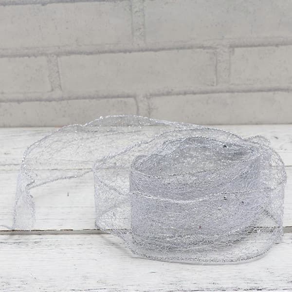Julepynt Bånd Sølv til DIY Projekter 4 stk.[HK]