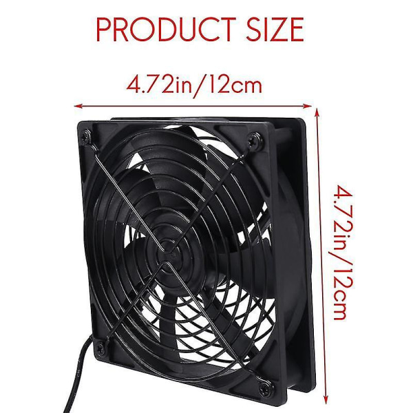 120 mm:n 5 V USB-virralla toimiva PC-reitittimen tuulettimet nopeuden säätimellä, korkea ilmanvirtaus jäähdytystuulettimet reitittimen tilaan [HK] As shown