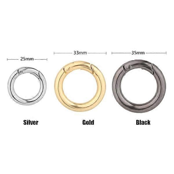 10 st Fjäder O-Ring Spännen Karbinhakar Handväskor SILVER - lager[HK]