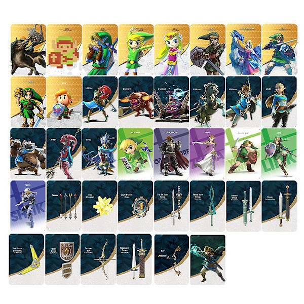 38 st Nfc Amiibo-kort för The Legend of Zelda Tears of the Kingdom Breath of the Wild Kopplingssats [HK]