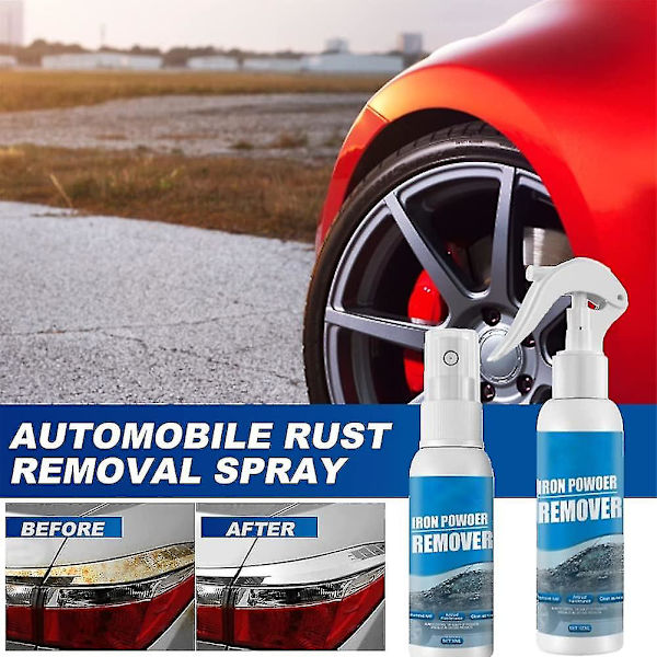 Bils Rustfjerner Spray, Jernpulverfjerner, Bil Rustfjerner Spray Metal Maling Rengøringsspray Opløs Rust På Metal[HkkK] 2pcs 30ml