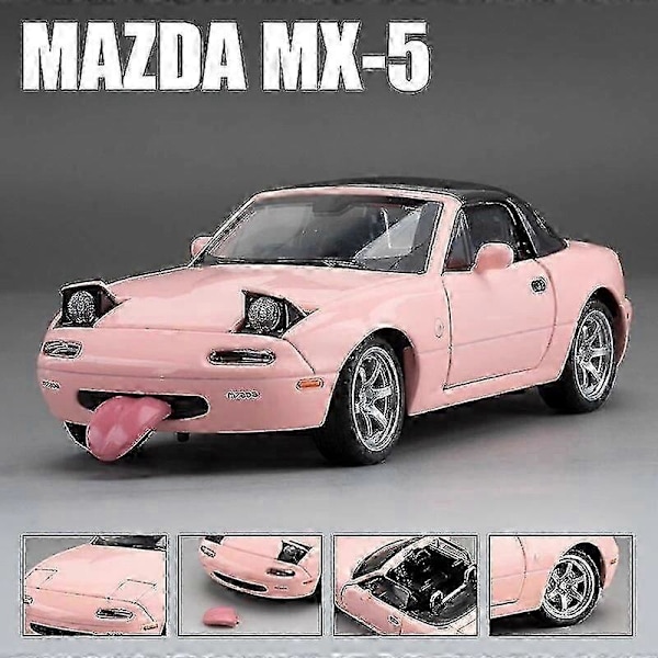 1/32 Mazda Mx-5 Pienoisvalettu Mx5 Roadster Leluautomalli Ääni- ja valoefekteillä Avattavat ovet Keräilylahja Lapsille Pojille[HK] Pink