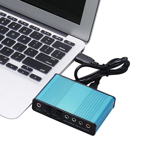 USB 2.0 Ulkoinen 6-kanavainen 5.1 Optinen Äänikortti Kannettavalle Tietokoneelle PC:lle[HK] Blue