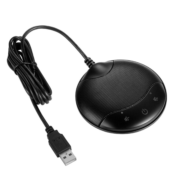 Bærbar USB-konferencemikrofon 360 Omnidirektionel kondensatormikrofon med mute- og lydstyrkekontrol([HK])