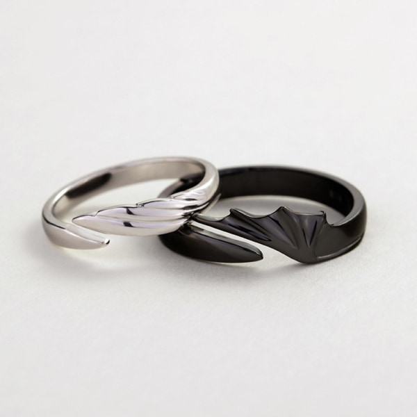 2x Unik Justerbar Ring Par Matchende Ring For Kvinne Mann Angel Devil Ring