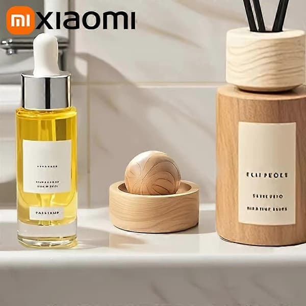 Xiaomi Bil Hjem Æterisk Olie Diffuser Lavet af Træ Sød Naturlig Duft Diffuser Egnet Til Soveværelse Stue Badeværelse[HK] Walnut model