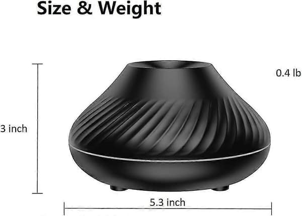 Luftflamme Aroma Vulkan Brann Diffuser For Eterisk Olje, elektrisk Luftfukter 7 Farger Nattlys Aromaterapi Ultralyd Kald Tåke Diffuser F[HK] 01 Black
