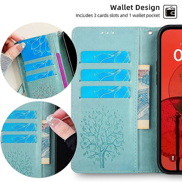 TCL 505 -kotelon lompakkoteline nahkainen kukka puhelinkuori tukkumyyjä [HK] Style D Multicolor