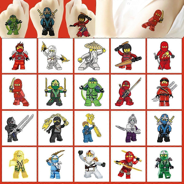 20 Arkkia Ninja Väliaikaisia ​​Tatuointitarroja Syntymäpäiväjuhlat Tarvikkeet Anime Sarjakuva Väärennettyjä Tatuointitarroja Juhlapalvelukset Lapsille Pojille Tytöille[HK]