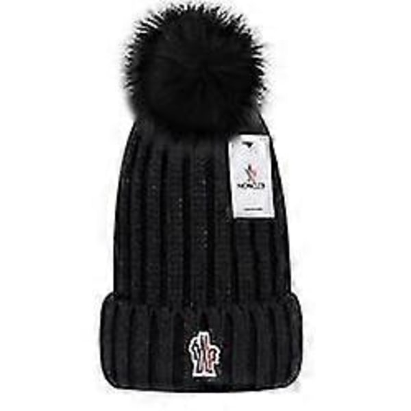 Den nya mångsidiga vintermössan i ull Varm ullmössa Stickad mössa i ullboll[HK] black moncler Small label