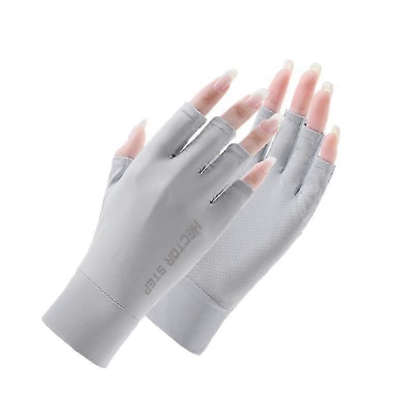 UPF 50+ Fingerløse solhansker for UV-beskyttelse Håndbeskyttelse for kvinner Fiske, kjøring, sykling og fotturer [HK] M gray
