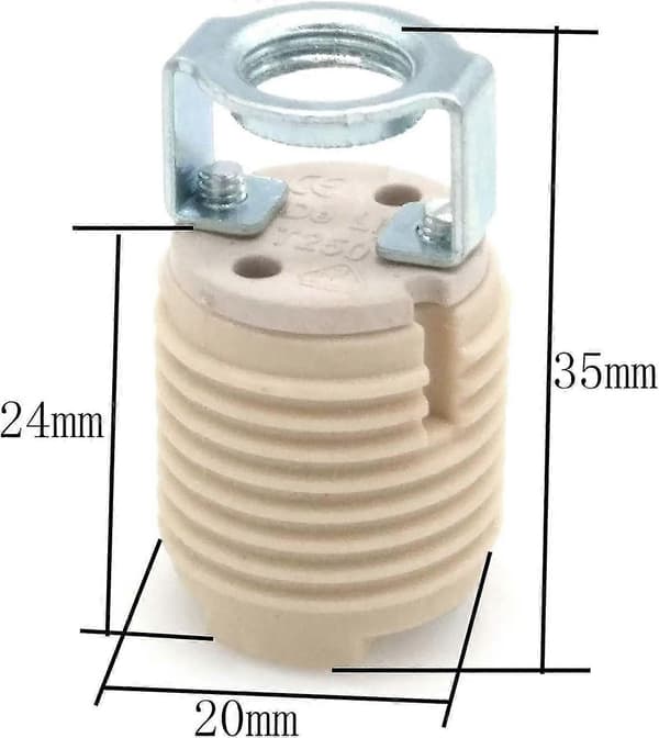 Temperaturresistent G9 halogenlampeholder med keramisk base og skruekontakt[HK]