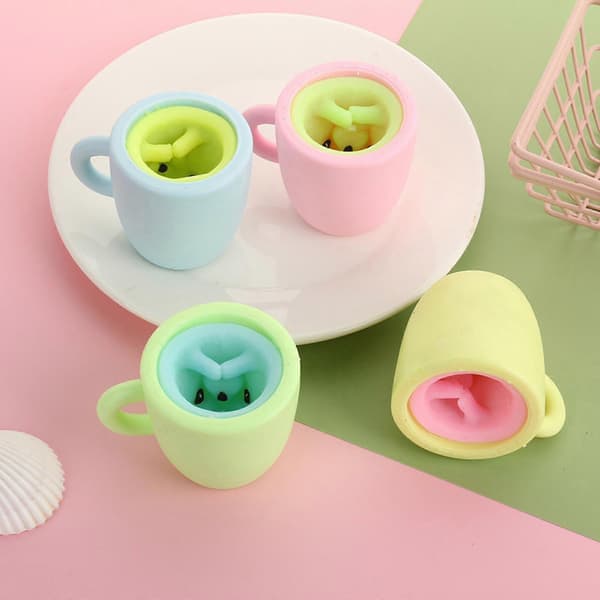 Stress Ångestlindring Mugg Kopp Kläm Ond Ekorre Kopp Dekompression Fidget Leksak[HK]