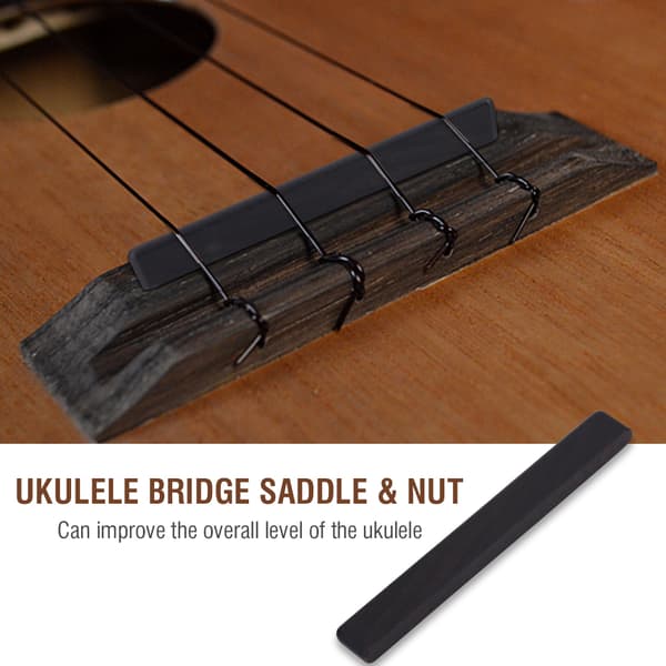 Ukulelen talla ja satula 4-kielisille ukuleleille - Eebenpuu[HK]