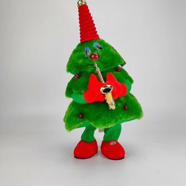 Christmas Electric Christmas Tree Plysj Leke Juletre Sang Og Dans Opplyst juletre[HK] Saxophone Christmas Tree