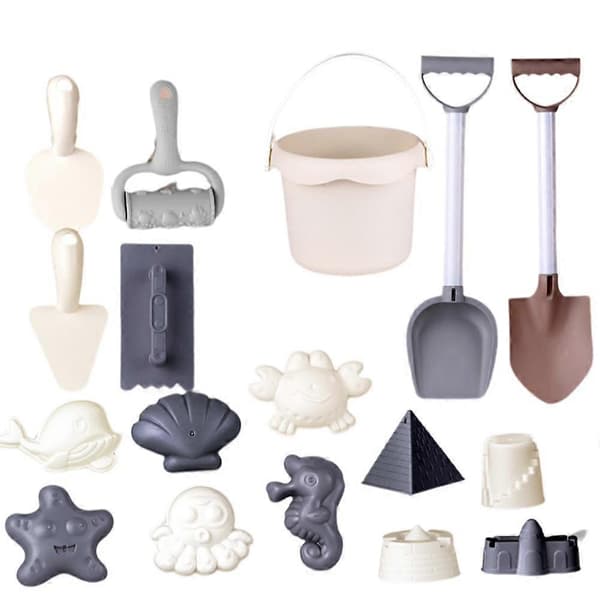 Strandsandlegetøj til børn Rejsestrandlegetøj til småbørn 17/18/19 stk. [HK] White 17pcs