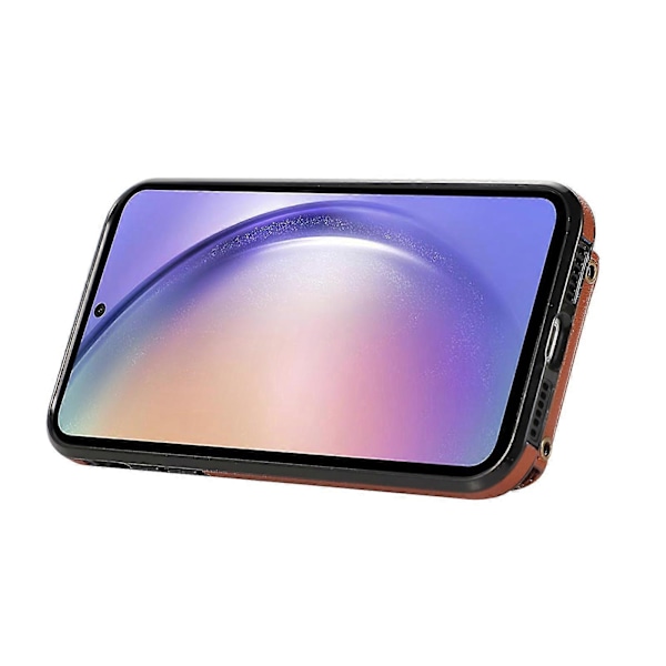 För Samsung Galaxy A52 4g / A52s 5g / A52 5g Fodral Korthållare PU Läder Telefonskal med Ställ [HK] Brown