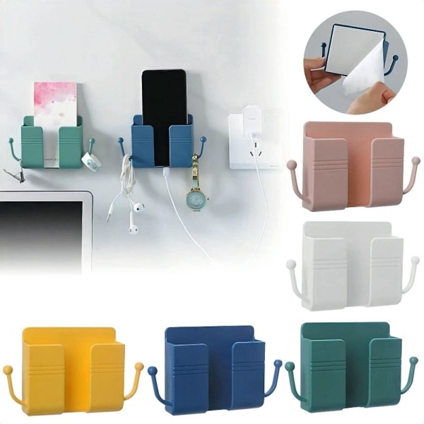 5 st fjärrkontroll mobiltelefon plugg väggfäste, väggmonterad mobiltelefonhållare för sovrum[HK] Multicolor