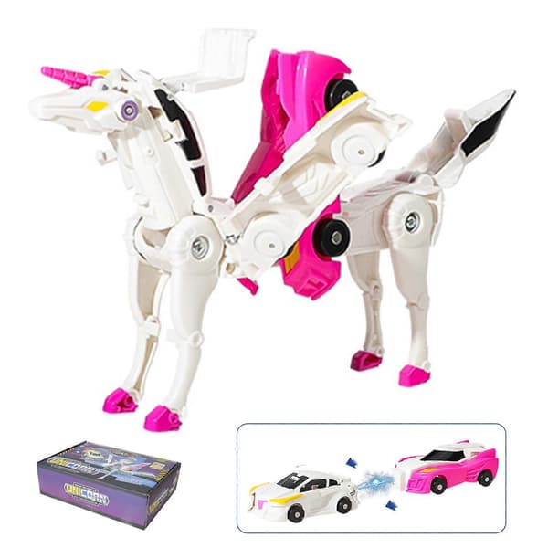 Magic Transformations Yksisarviset Leluauto Törmäys Muuttuva Auto Lapsille Pink