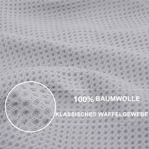 HK 4/6-pak bomullsvåffelvävda kökshanddukar, ultramjuka absorberande snabbtorkande diskhanddukar Light gray 34*34cm