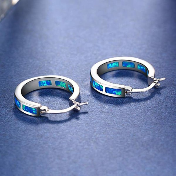 Skinnende minimalistisk blå opal øredobber Enkel fargematchende studs for kvinner