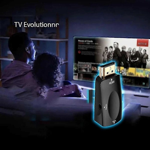 Tv Streaming Enhet, Smart Tv Streaming Box, Tv Streaming Enhet, Trådlös Display Adapter, 1080p Tv Box, Hd Konverterare, Hdmi Till Vga GHJ[HK] 2pcs Black