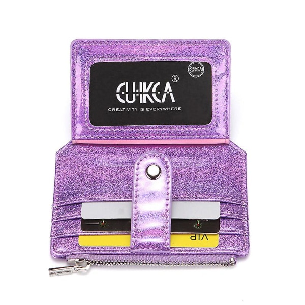 Glitter Transparent Plånbok Mode ID-korthållare Plånböcker Fotomapp Mini Laser Plånbok Dam Clutch[HK] PINK
