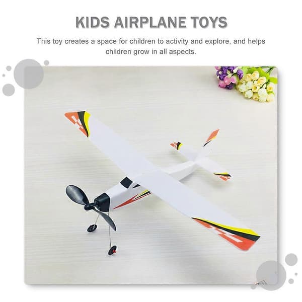 Leksaksflygplan för barn, gummibandsdriven dubbeldäckare, modell för barn 2 st [HK]