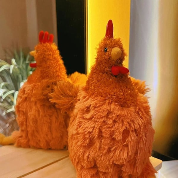 Pehmolelu Realistisen Näköinen Pehmeä PP Puuvilla 23cm Simulaatio Kana Täytetty Eläin Nukkekoti Sisustus[HK] Yellow