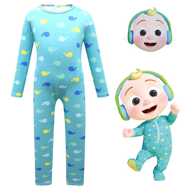 Coco Melon Barnkläder Bebis Cartoon Cosplay Playsuit, Söt Pojkar Flickor Festföreställning Jumpsuit Med Huvudbonad[HK] 130cm