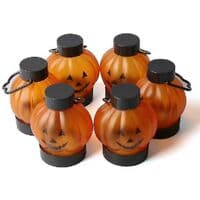 6-pakning Halloween LED nattlys Halloween gresskarlys batteri
