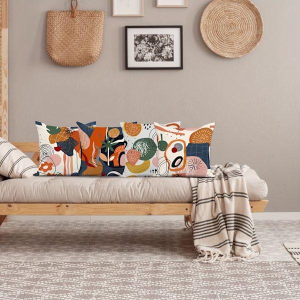 4 stk. Abstrakte Maleri Putesett, Linblanding Putesett for Sofa, Soverom, Stue Dekor, Hjemmedekor (Putefyll Ikke Inkludert)