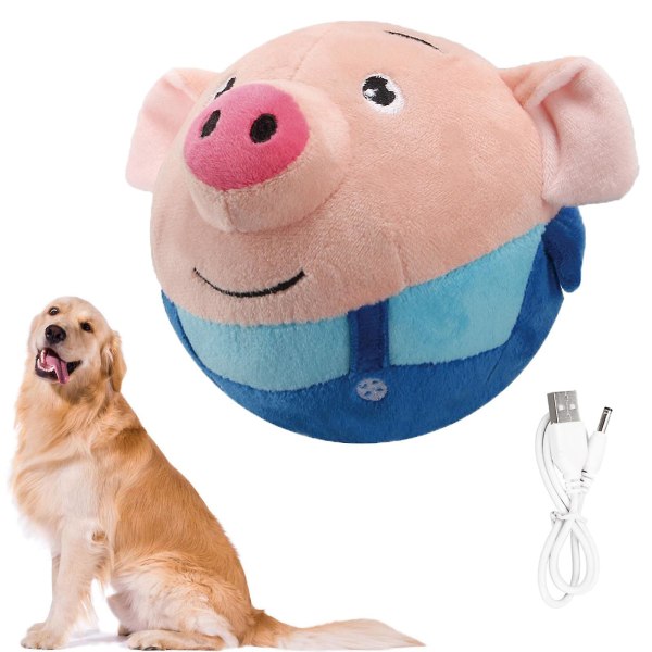 Valpboll Aktiv rörlig sällskapsdjur Plyschleksak Sjungande Hund Tuggande Squeaker Fluffig leksak, 100 % ny[HK] Blue