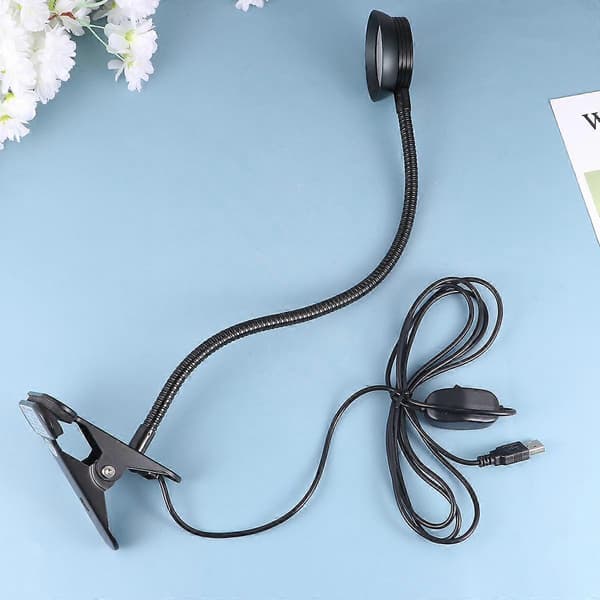 Läsklämma USB-driven Klämlampa för Läsning 1 Styck Svart[HK]