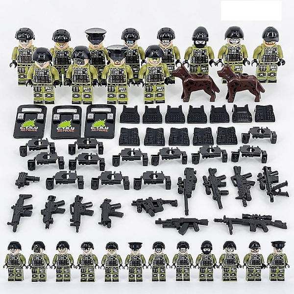 12 kpl Sotilas Action Figurit SWAT-tiimi Poliisihahmot Rakennuspalikat Leikkiseti [HK]