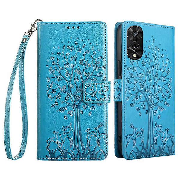 För TCL 505 Fodral Plånbok Ställ Läder Blomma Telefonskal Grossist Leverantör[HK] Style E Multicolor
