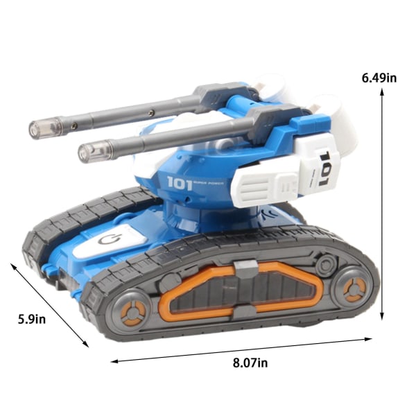 Transformerende Tank Robot Gimbal Elektrisk Legetøjsbil Automatisk Transformerende Kamp Mecha Legetøj[HK] Blue