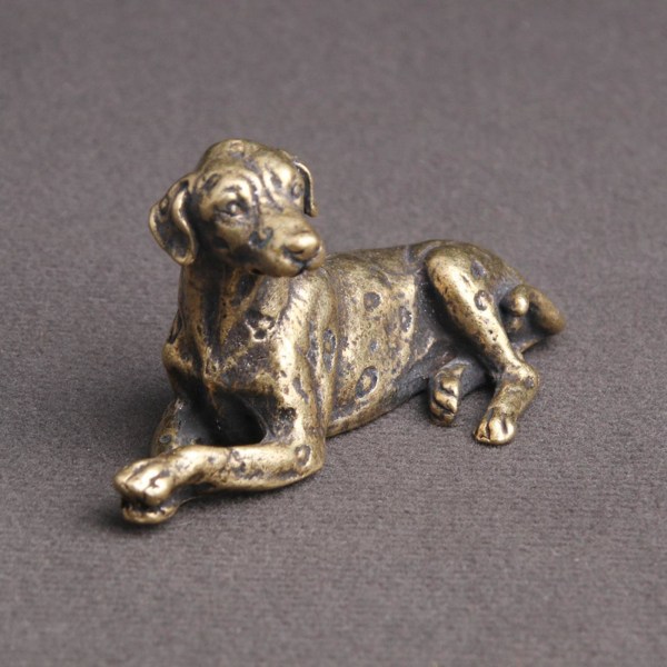 Messing Hund Skulptur Retro Stil Rikdom Kobber Figur Dekorasjon Samle Innredning[HkkK]