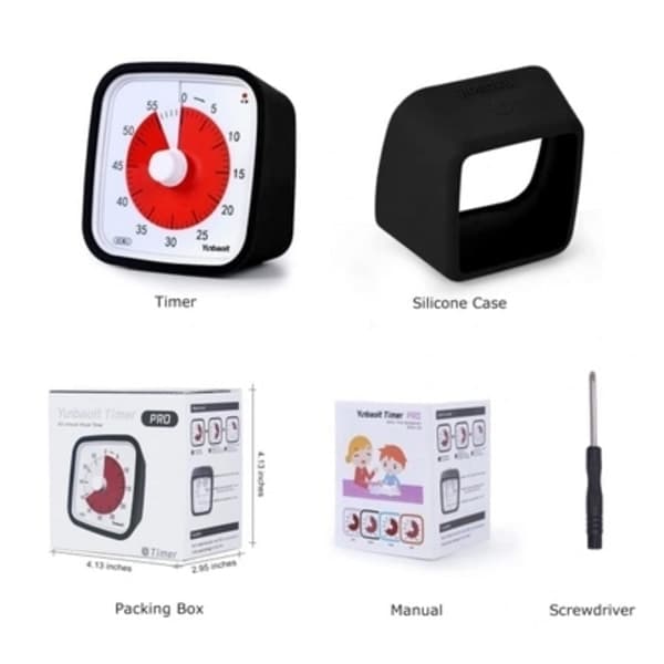 Visuel Timer 60min, Klasseværelse og Skolebrug, Timer til Børns Læring, Sort[HK]