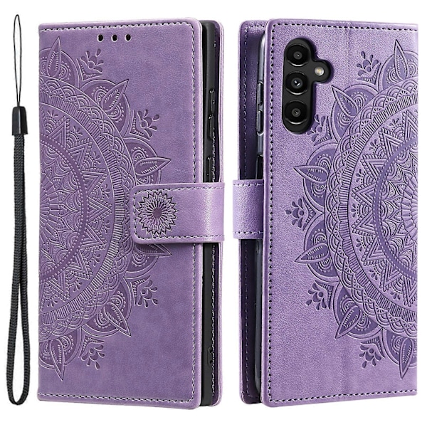 Samsung Galaxy S25 Plus -kotelo, kuvioitu toteemi PU-nahkalompakko, seisontatuella varustettu puhelinkotelo [HK] Purple