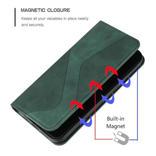 Samsung Galaxy A41 Skal, PU Läder Flipfodral Magnetisk Stängning Plånbok Kortfack Ställ [HK] Samsung Galaxy A41 Green