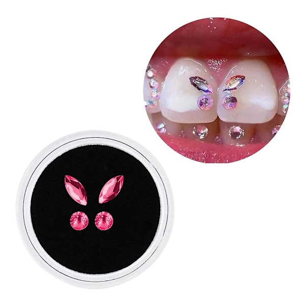 Tand Smykkesten Krystal Diamant Ornament Forskellige Former Farver Tand Smykker [HK] Rose Red