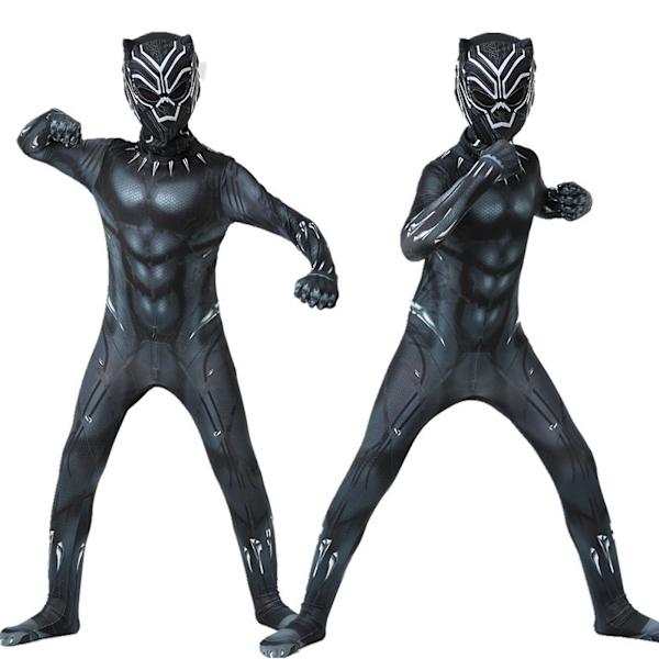 Svart panter barnkostym superhjälte kostym cosplay bodysuit för barn vuxna[HK] Gray 130cm