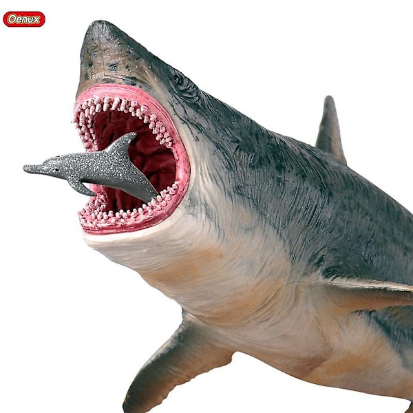 Oenux Vildt Havliv Megalodon Figur Klassisk Ocean Dyr Stor Haj Fisk Model PVC Samling Legetøj Til Børn Gave[HK] Without box4