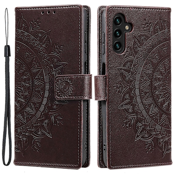 För Samsung Galaxy S25 Plus Skal Präglat Totem PU Läder Plånbok Ställ Telefonskydd [HK] Brown